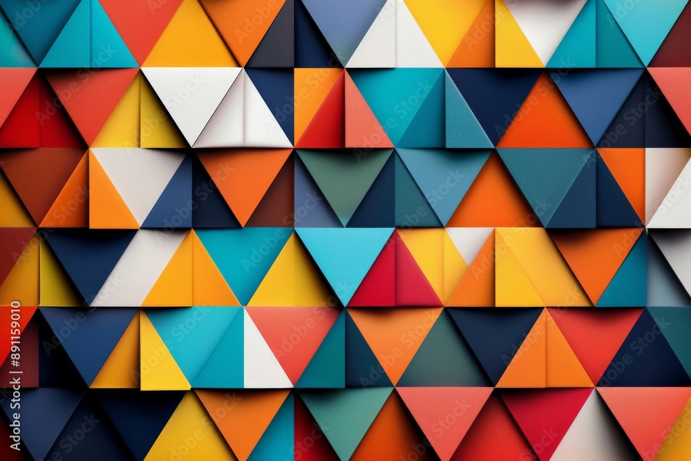 Vibrant geometric pattern with overlapping triangles in bold colors Vibrant geometric pattern with overlapping triangles in bold colors