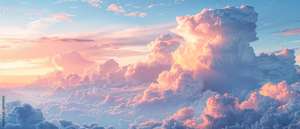 Soft pastel clouds in serene sky, perfect for calming social media backgrounds. Soft pastel clouds in serene sky, perfect for calming social media backgrounds.