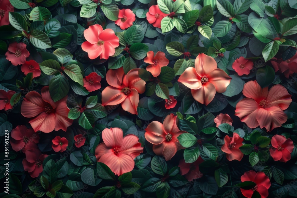 Floral Tapestry: A Lush Arrangement of Red Blooms Floral Tapestry: A Lush Arrangement of Red Blooms