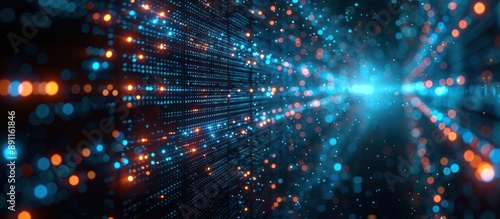 Wallpaper Mural Abstract Blue and Orange Bokeh Lights Torontodigital.ca