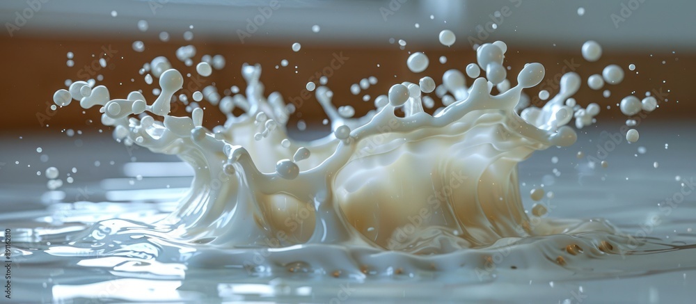 Creamy Milk Splash with Air Bubbles Creamy Milk Splash with Air Bubbles