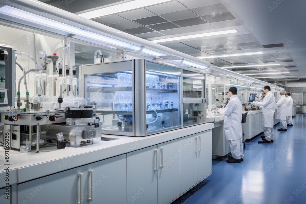 Obraz premium High-tech biotech facility laboratory scientist biotechnology.