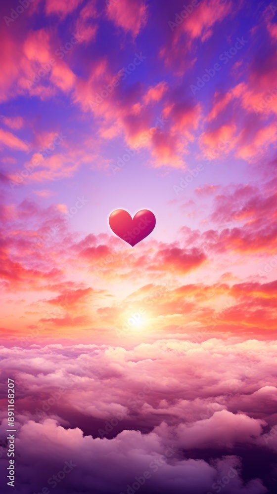 Fototapeta premium Backgrounds outdoors cloud heart.