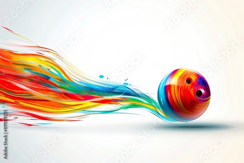 Colorful Bowling Ball with Dynamic Trail photo