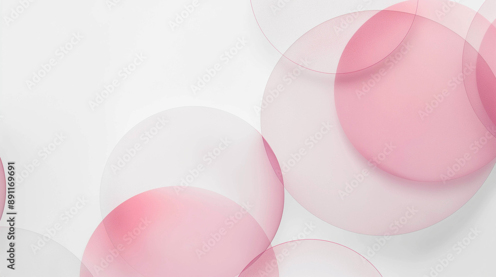 Obraz premium Creative banner design with overlapping circles in muted pink shades on a white background.