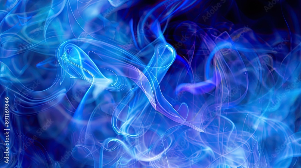 Abstract blue and purple swirling smoke light patterns in motion Abstract blue and purple swirling smoke light patterns in motion