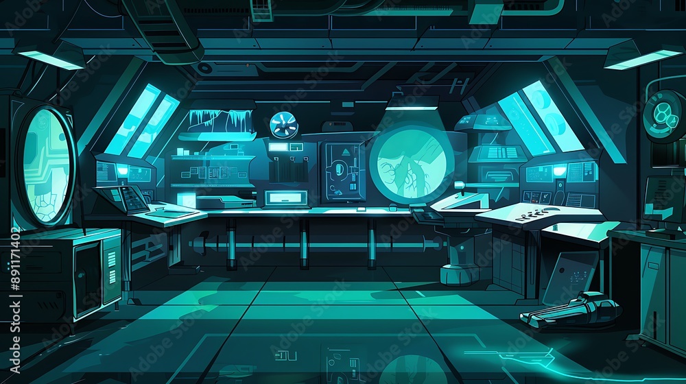 Futuristic Spaceship Interior Futuristic Spaceship Interior