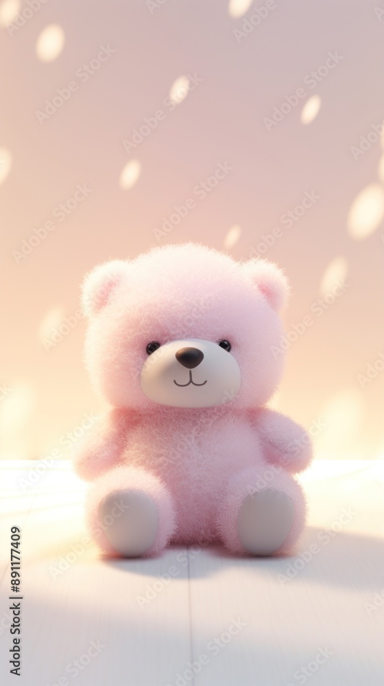 Fluffy pastel black bear cartoon cute toy. Fluffy pastel black bear cartoon cute toy.