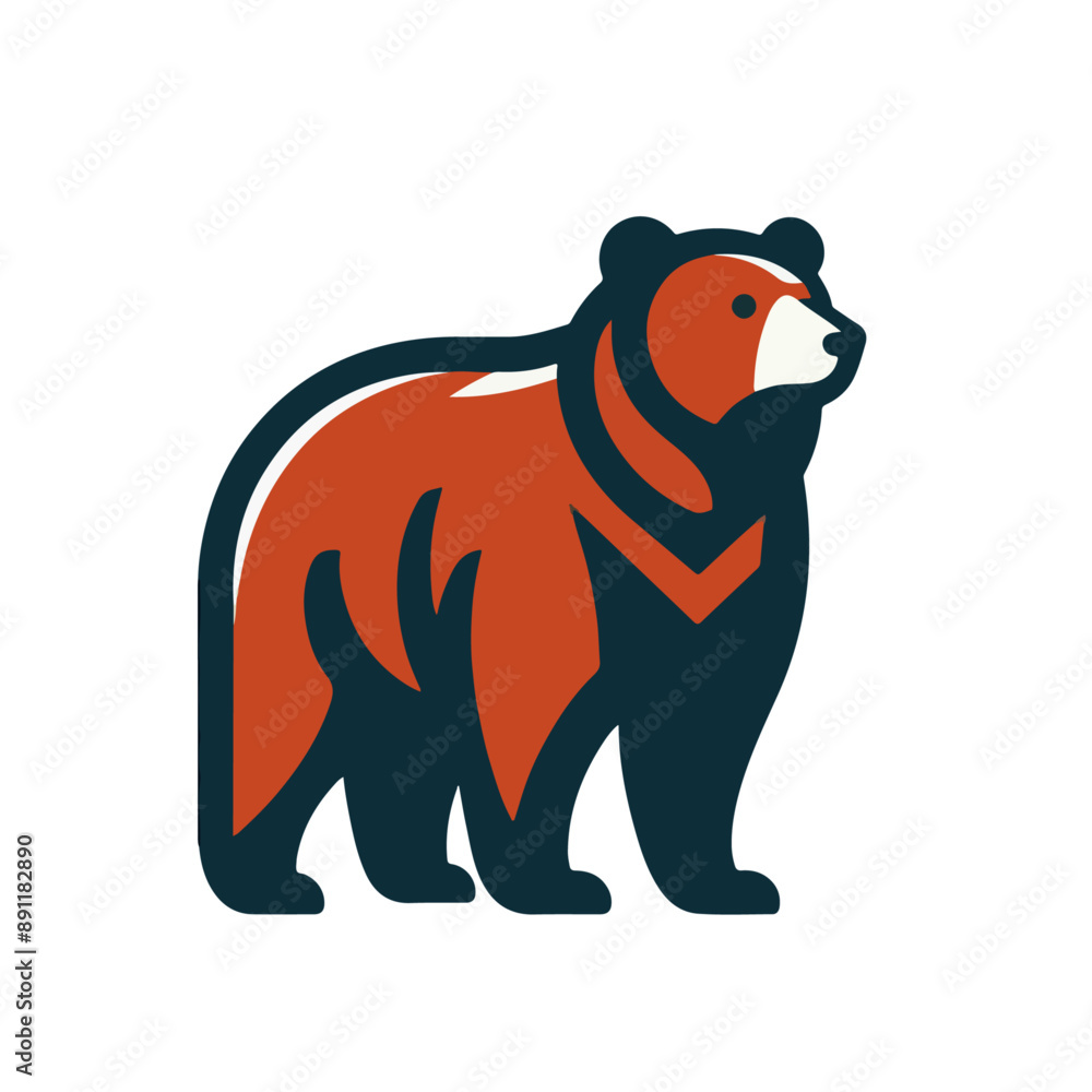 Obraz premium flat vector logo of a bear.