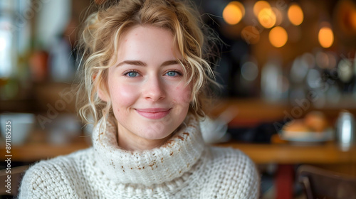 Wallpaper Mural Woman enjoying her coffee break in a rustic cafe

 Torontodigital.ca