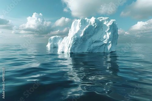 Wallpaper Mural Majestic Icebergs Floating in Pristine Arctic Waters - Nature, Climate Change, and Environmental Conservation Torontodigital.ca