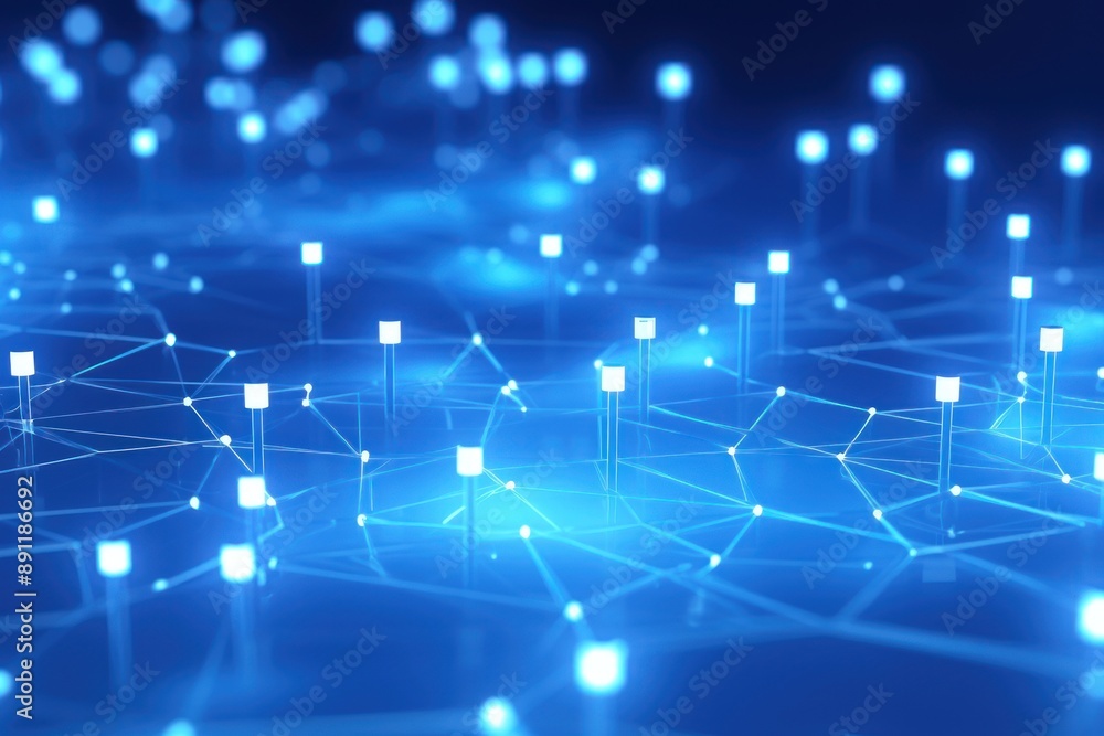 Abstract network blue illuminated. Abstract network blue illuminated.