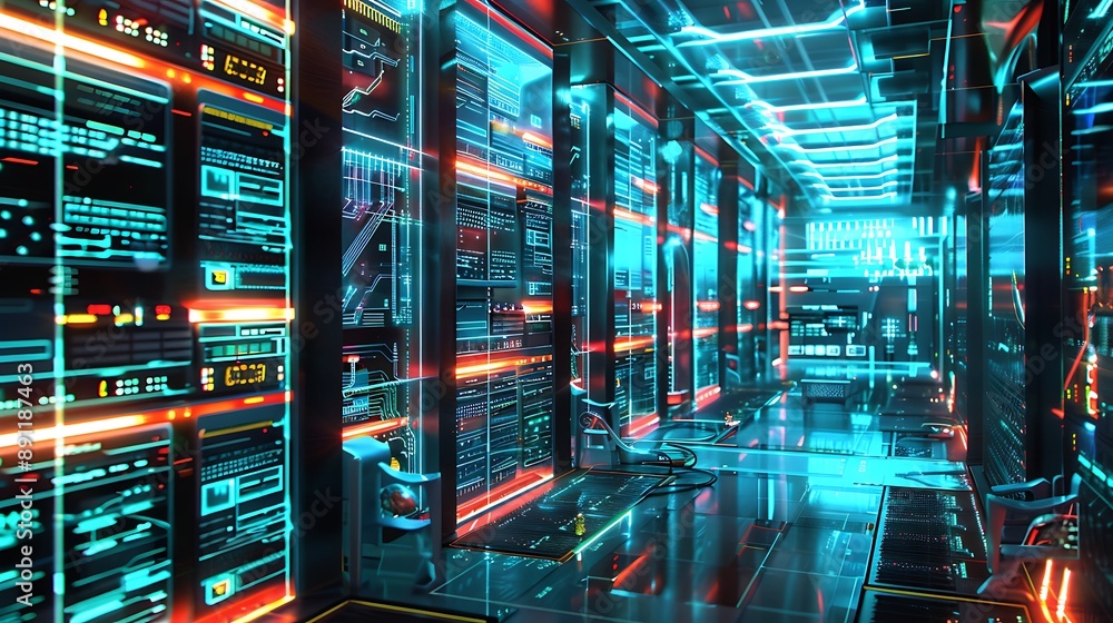 Advanced Grid Computing Network Featuring Metallic Servers and Holographic Displays with Real Time Data Flow Advanced Grid Computing Network Featuring Metallic Servers and Holographic Displays with Real Time Data Flow