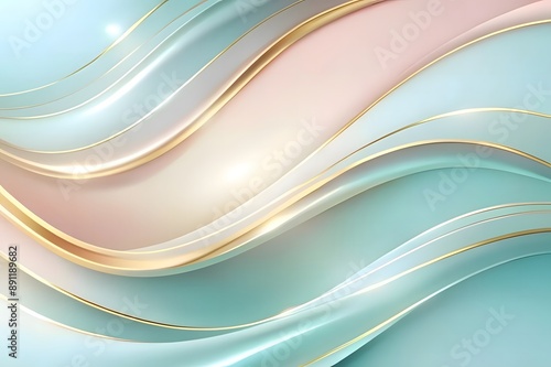 Free Abstract Design pink and blue and Golden Waves - Backgrounds