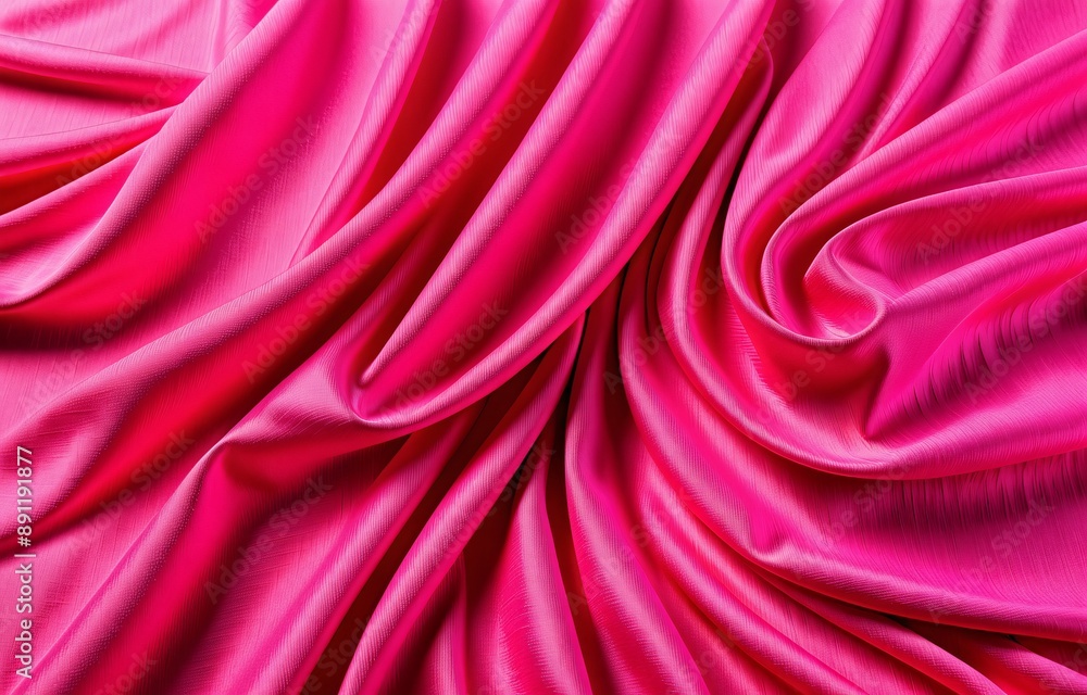 Obraz premium Pink wrinkled fabric texture background