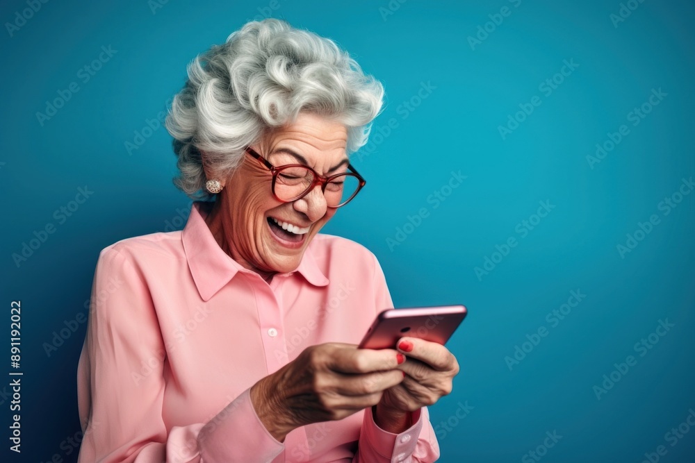 Smartphone smiling adult women. Smartphone smiling adult women.
