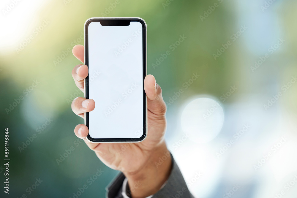 Hands, smartphone and screen for mockup in office with man for business or career in company. Display, technology and person in workplace for mobile app or digital marketing and network for website Hands, smartphone and screen for mockup in office with man for business or career in company. Display, technology and person in workplace for mobile app or digital marketing and network for website