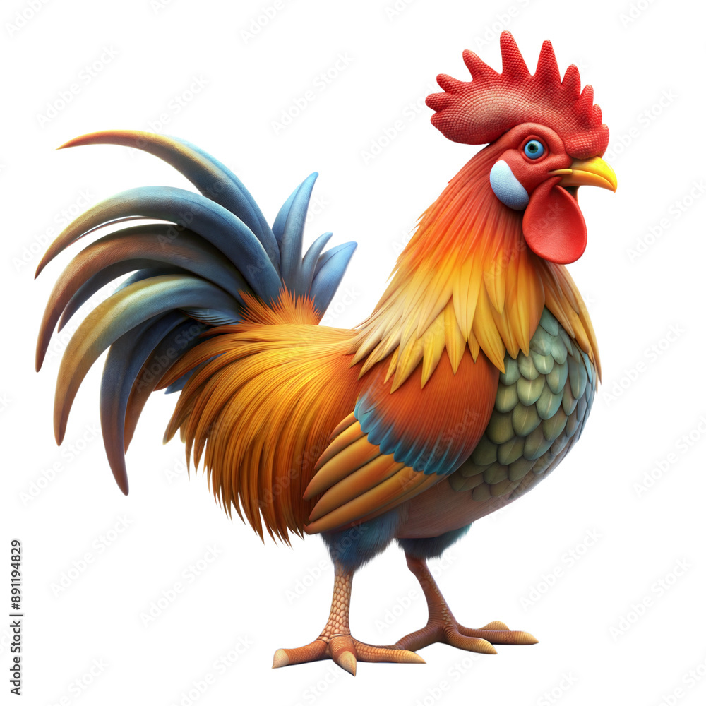 Fototapeta premium rooster 3d on a transparent background