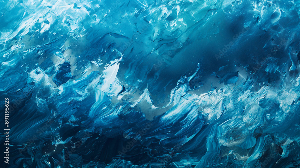 Obraz premium Abstract background with oil paint. Summer artistic background, natural dark blue wave texture.