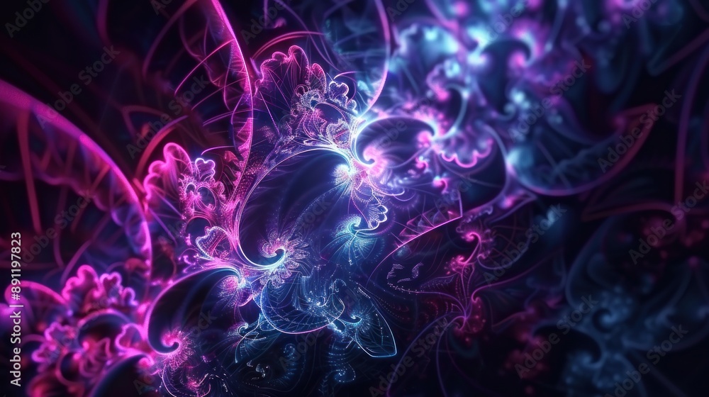 Abstract Pattern with Glowing Pink and Blue Abstract Pattern with Glowing Pink and Blue