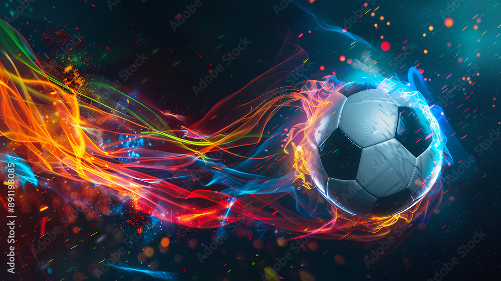Naklejka premium Burning football