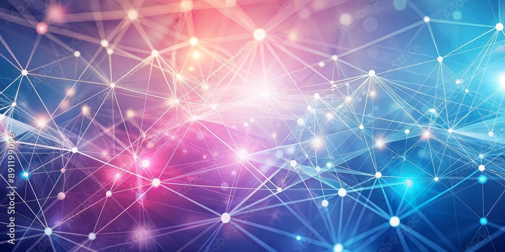 Soft pastel pink and blue abstract background with interconnected lines and nodes forming a futuristic information technology roadmap ideal for cover pages and presentations. Soft pastel pink and blue abstract background with interconnected lines and nodes forming a futuristic information technology roadmap ideal for cover pages and presentations.