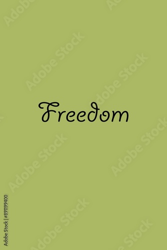 Freedom word in bland background 