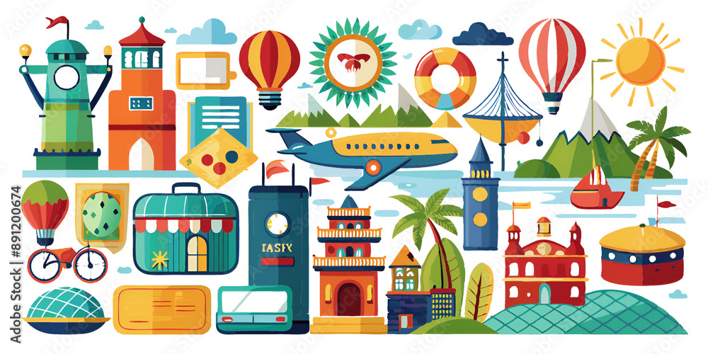 travel flat design icons set travel flat design icons set