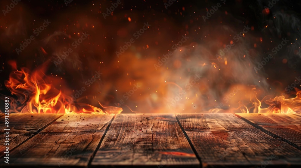A wood burning fire with smoke and ash in the background A wood burning fire with smoke and ash in the background