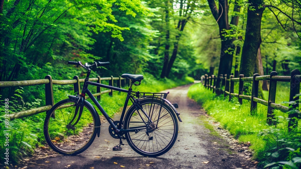 bicycle in the park with trees bicycle in the park with trees