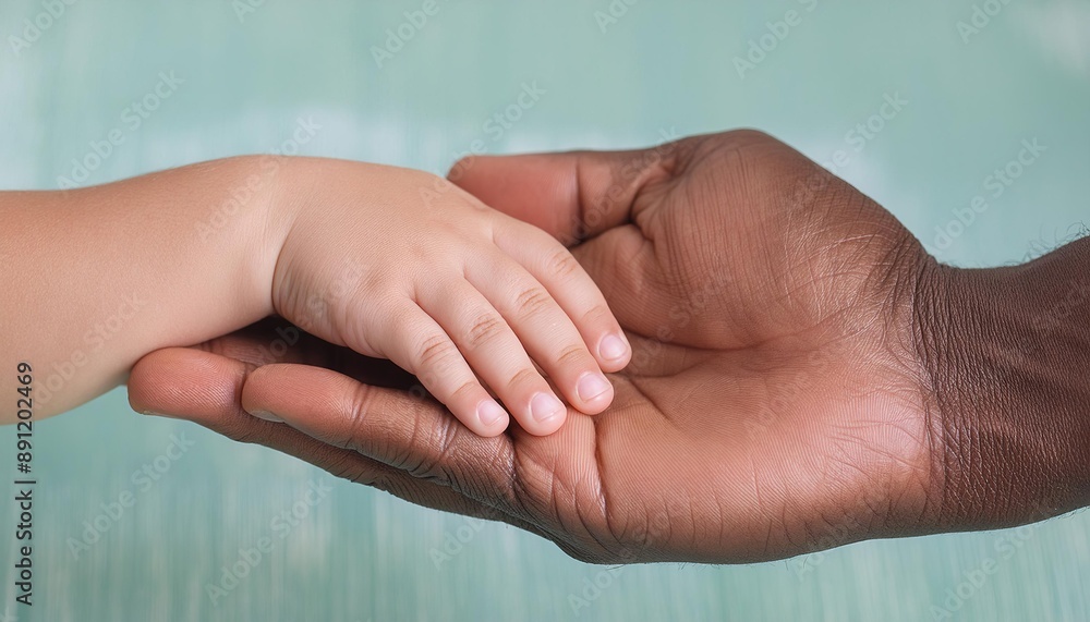 Interracial Bonding - Acceptance and Acknowledgement of Ethnicity - Male Adult hand Holding Small Newborn Hand - Grown Up offering Palm to Baby - Little Child holding Fingers of African Father Interracial Bonding - Acceptance and Acknowledgement of Ethnicity - Male Adult hand Holding Small Newborn Hand - Grown Up offering Palm to Baby - Little Child holding Fingers of African Father