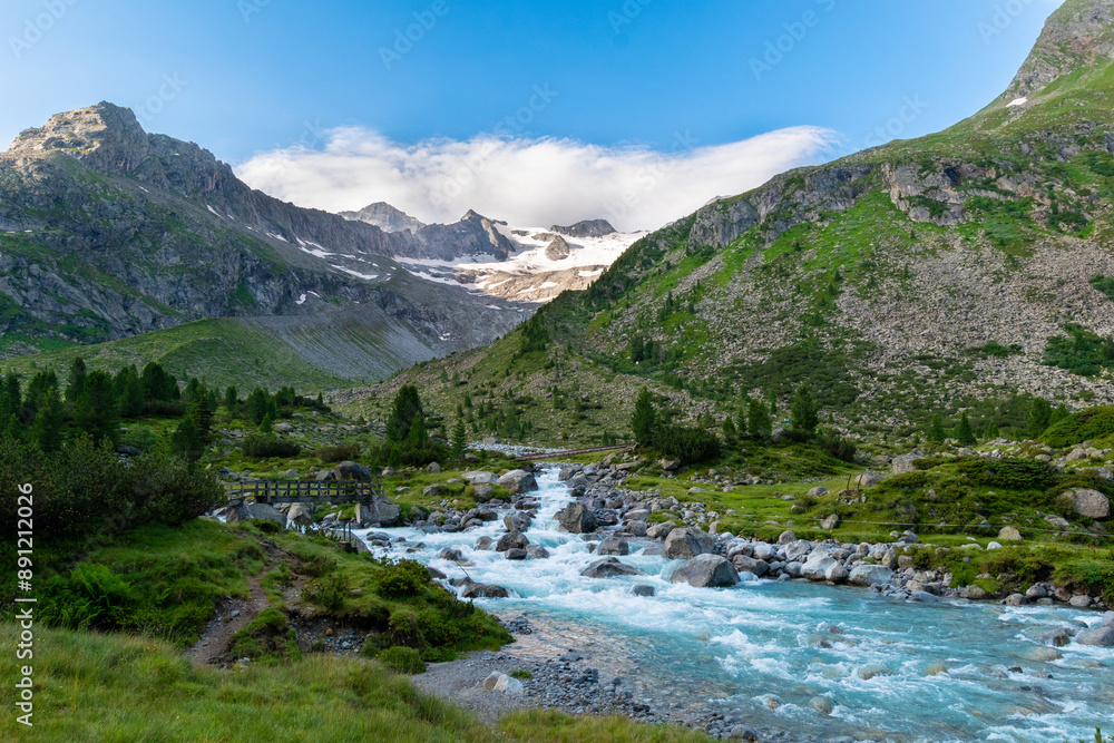 Scenic Zemmbach River Valley in Zillertal Alps Scenic Zemmbach River Valley in Zillertal Alps