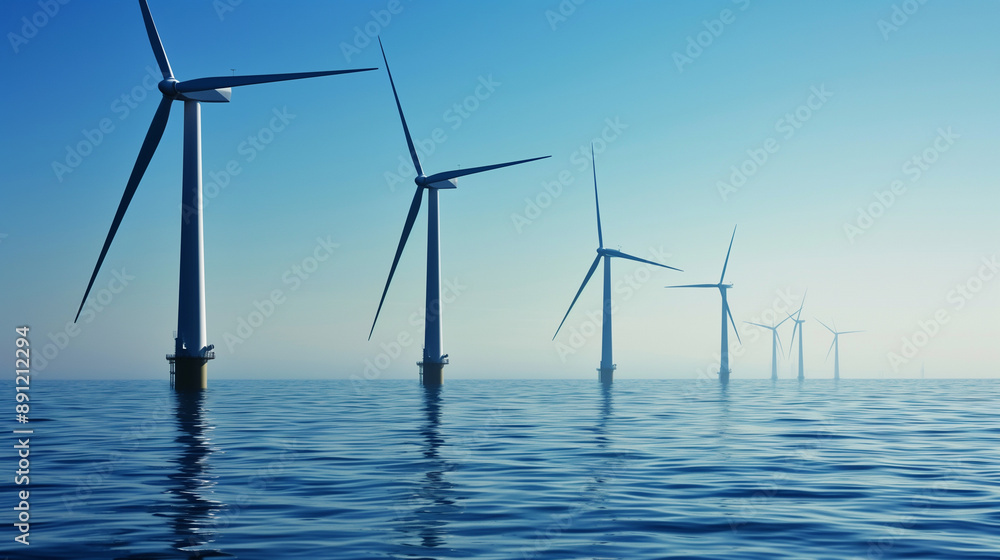 Fototapeta premium Offshore Wind Turbines at Sea