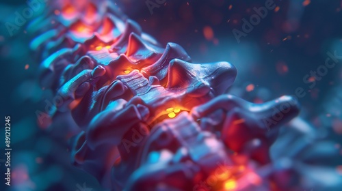 3D medical concept of a vertebral fracture in the lumbar region