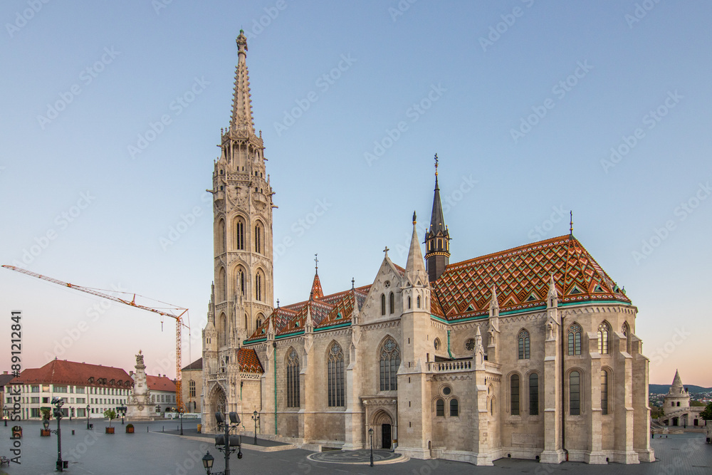 Old historical fortress and church in sunrise. City panorama at dusk. Sight on the Danube Fisherman's Bastion,
Halászbástya, Budapest, Hungary Old historical fortress and church in sunrise. City panorama at dusk. Sight on the Danube Fisherman's Bastion,
Halászbástya, Budapest, Hungary