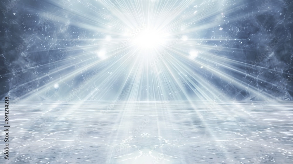 Fototapeta premium Futuristic Abstract Background with Light Rays and Shiny Glass Surface, Digital Environment Concept