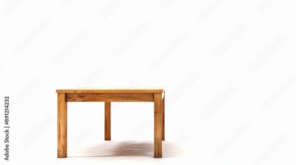 Simple Wooden Table on White Background Simple Wooden Table on White Background