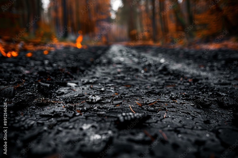 A close up of a road with trees in the background. AI. A close up of a road with trees in the background. AI.