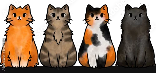 Obraz Cztery koty o różnym umaszczeniu