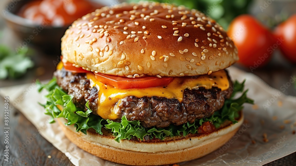 Juicy Cheeseburger with Toppings Juicy Cheeseburger with Toppings