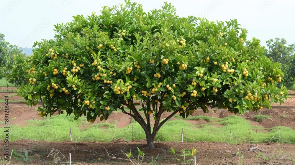 Fototapeta premium Kasturi citrus fruit tree Ideal sour fruit for refreshing beverages