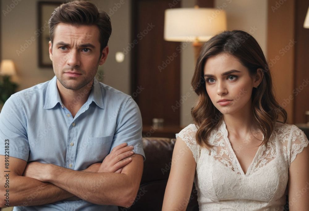 Jealousy: Scowling at a happy couple, consumed by envy. Jealousy: Scowling at a happy couple, consumed by envy.