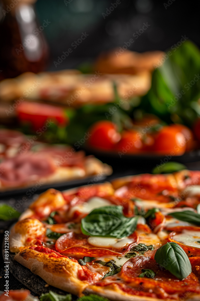 Deliciously baked pizza resting. Enjoy the flavors of a fresh pizza brought to you. Deliciously baked pizza resting. Enjoy the flavors of a fresh pizza brought to you.