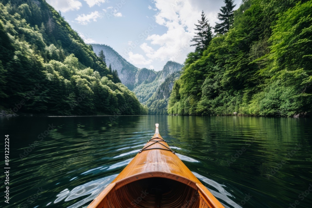 Obraz premium Hiking with meditation and kayaking in nature offers a holistic outdoor experience that combines physical activity, mental relaxation, and water exploration.