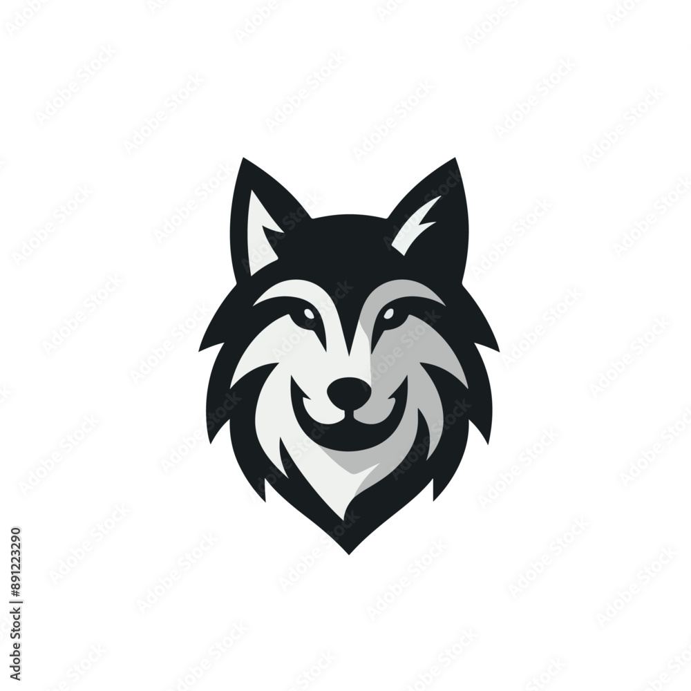 flat vector logo of a wolf. flat vector logo of a wolf.
