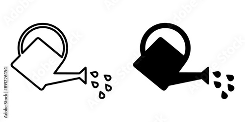 ofvs641 OutlineFilledVectorSign ofvs - watering can irrigation vector icon . isolated transparent . outline and filled version . AI 10 / EPS / PNG . g11987