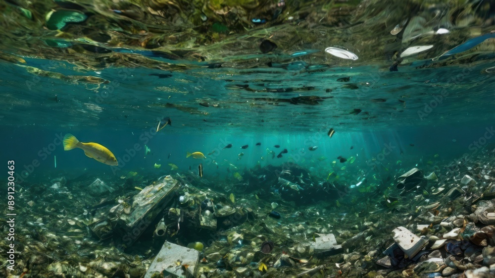 Fototapeta premium River garbage