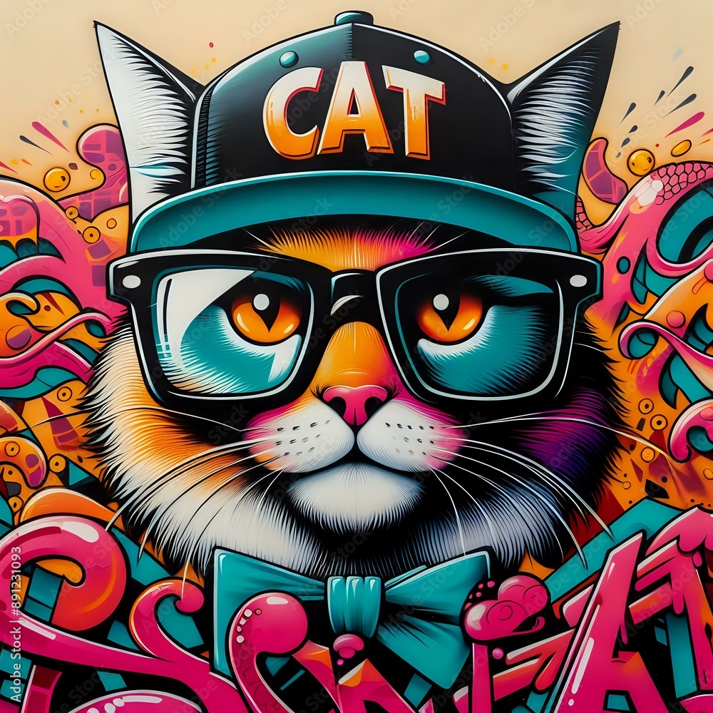 Fototapeta premium Urban Feline Flair