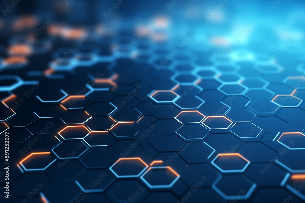 Abstract blue hexagons pattern background for design.Hi-tech science and research concept innovation. Abstract blue hexagons pattern background for design.Hi-tech science and research concept innovation.