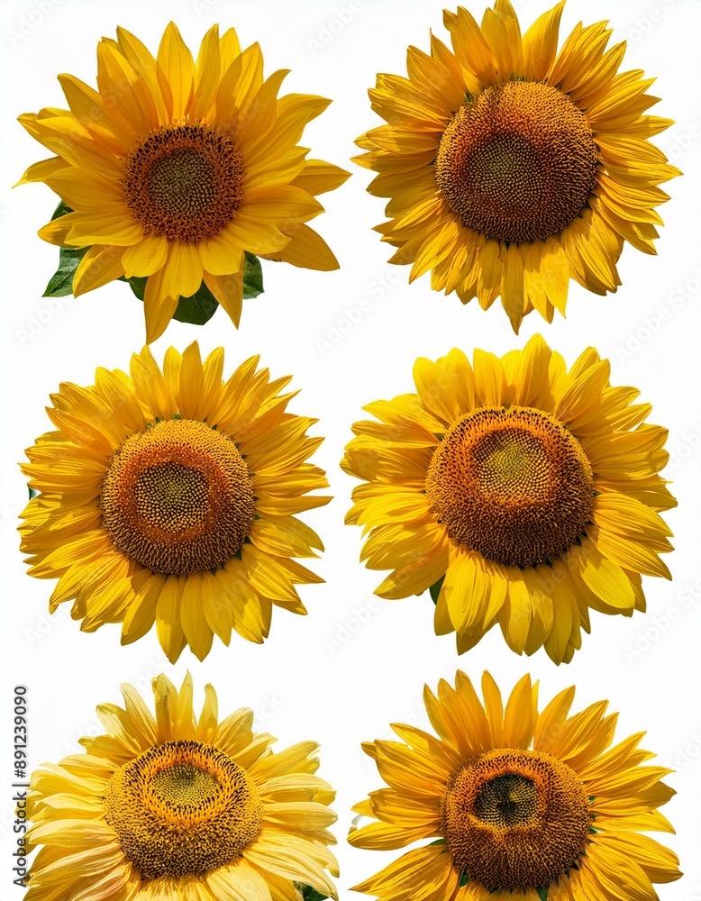 Sammlung von Fotos von Sonnenblumen, isoliert auf transparentem Hintergrund, Sommerblumen Sammlung von Fotos von Sonnenblumen, isoliert auf transparentem Hintergrund, Sommerblumen